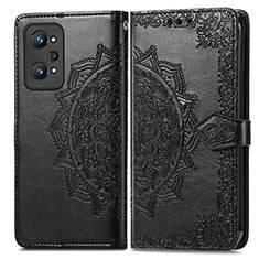 Funda de Cuero Cartera con Soporte Patron de Moda Carcasa para Realme GT Neo 3T 5G Negro