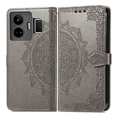 Funda de Cuero Cartera con Soporte Patron de Moda Carcasa para Realme GT Neo5 240W 5G Gris