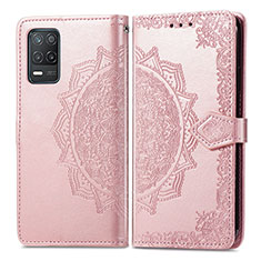 Funda de Cuero Cartera con Soporte Patron de Moda Carcasa para Realme Narzo 30 5G Oro Rosa