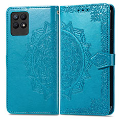 Funda de Cuero Cartera con Soporte Patron de Moda Carcasa para Realme Narzo 50 4G Azul