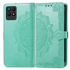 Funda de Cuero Cartera con Soporte Patron de Moda Carcasa para Realme Narzo 50 4G Verde