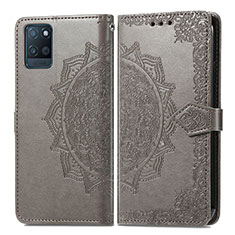 Funda de Cuero Cartera con Soporte Patron de Moda Carcasa para Realme V11 5G Gris