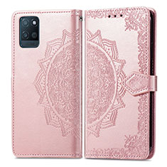 Funda de Cuero Cartera con Soporte Patron de Moda Carcasa para Realme V11s 5G Oro Rosa