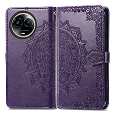 Funda de Cuero Cartera con Soporte Patron de Moda Carcasa para Realme V50s 5G Morado