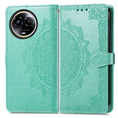 Funda de Cuero Cartera con Soporte Patron de Moda Carcasa para Realme V50s 5G Verde