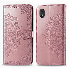 Funda de Cuero Cartera con Soporte Patron de Moda Carcasa para Samsung Galaxy A01 Core Oro Rosa