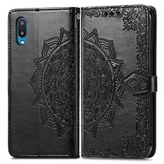 Funda de Cuero Cartera con Soporte Patron de Moda Carcasa para Samsung Galaxy A02 Negro