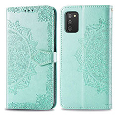 Funda de Cuero Cartera con Soporte Patron de Moda Carcasa para Samsung Galaxy A03s Verde