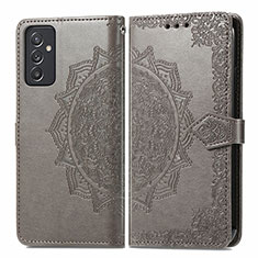 Funda de Cuero Cartera con Soporte Patron de Moda Carcasa para Samsung Galaxy A05s Gris