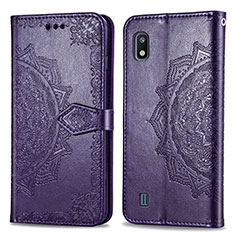 Funda de Cuero Cartera con Soporte Patron de Moda Carcasa para Samsung Galaxy A10 Morado