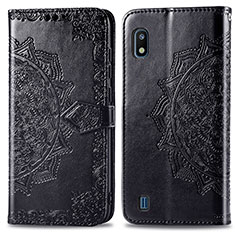 Funda de Cuero Cartera con Soporte Patron de Moda Carcasa para Samsung Galaxy A10 Negro