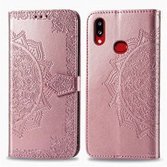 Funda de Cuero Cartera con Soporte Patron de Moda Carcasa para Samsung Galaxy A10s Oro Rosa