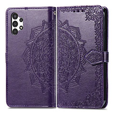 Funda de Cuero Cartera con Soporte Patron de Moda Carcasa para Samsung Galaxy A13 4G Morado