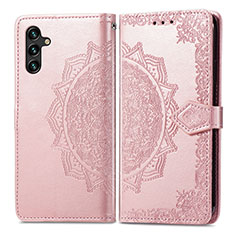 Funda de Cuero Cartera con Soporte Patron de Moda Carcasa para Samsung Galaxy A13 5G Oro Rosa