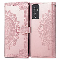 Funda de Cuero Cartera con Soporte Patron de Moda Carcasa para Samsung Galaxy A15 LTE Oro Rosa