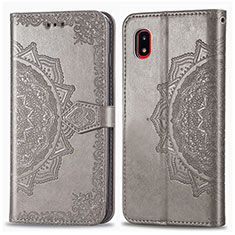 Funda de Cuero Cartera con Soporte Patron de Moda Carcasa para Samsung Galaxy A20 SC-02M SCV46 Gris