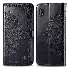 Funda de Cuero Cartera con Soporte Patron de Moda Carcasa para Samsung Galaxy A21 SC-42A Negro