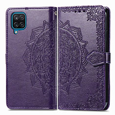 Funda de Cuero Cartera con Soporte Patron de Moda Carcasa para Samsung Galaxy A22 4G Morado