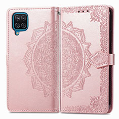 Funda de Cuero Cartera con Soporte Patron de Moda Carcasa para Samsung Galaxy A22 4G Oro Rosa