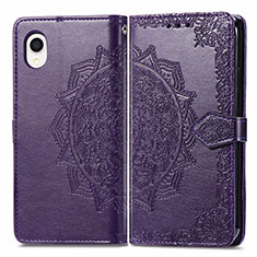 Funda de Cuero Cartera con Soporte Patron de Moda Carcasa para Samsung Galaxy A22 5G SC-56B Morado