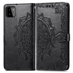 Funda de Cuero Cartera con Soporte Patron de Moda Carcasa para Samsung Galaxy A22s 5G Negro