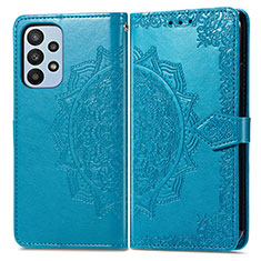 Funda de Cuero Cartera con Soporte Patron de Moda Carcasa para Samsung Galaxy A23 5G Azul