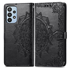 Funda de Cuero Cartera con Soporte Patron de Moda Carcasa para Samsung Galaxy A23 5G Negro