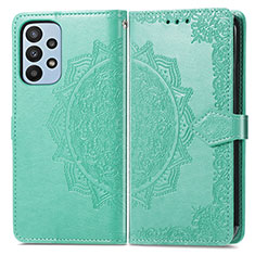 Funda de Cuero Cartera con Soporte Patron de Moda Carcasa para Samsung Galaxy A23 5G Verde