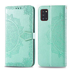 Funda de Cuero Cartera con Soporte Patron de Moda Carcasa para Samsung Galaxy A31 Verde