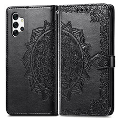 Funda de Cuero Cartera con Soporte Patron de Moda Carcasa para Samsung Galaxy A32 4G Negro