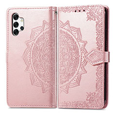 Funda de Cuero Cartera con Soporte Patron de Moda Carcasa para Samsung Galaxy A32 4G Oro Rosa