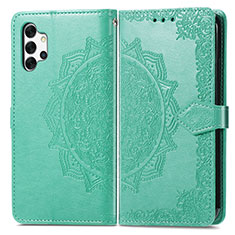 Funda de Cuero Cartera con Soporte Patron de Moda Carcasa para Samsung Galaxy A32 4G Verde