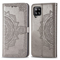 Funda de Cuero Cartera con Soporte Patron de Moda Carcasa para Samsung Galaxy A42 5G Gris