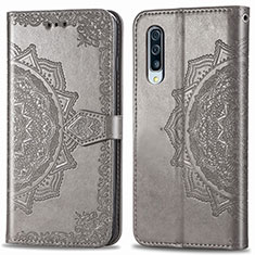 Funda de Cuero Cartera con Soporte Patron de Moda Carcasa para Samsung Galaxy A50 Gris