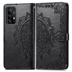 Funda de Cuero Cartera con Soporte Patron de Moda Carcasa para Samsung Galaxy A52 4G Negro