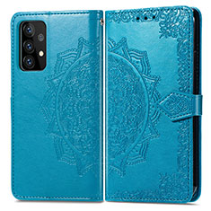 Funda de Cuero Cartera con Soporte Patron de Moda Carcasa para Samsung Galaxy A52s 5G Azul