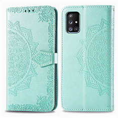 Funda de Cuero Cartera con Soporte Patron de Moda Carcasa para Samsung Galaxy A71 5G Verde