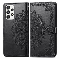 Funda de Cuero Cartera con Soporte Patron de Moda Carcasa para Samsung Galaxy A73 5G Negro