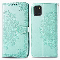 Funda de Cuero Cartera con Soporte Patron de Moda Carcasa para Samsung Galaxy A81 Verde