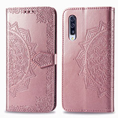 Funda de Cuero Cartera con Soporte Patron de Moda Carcasa para Samsung Galaxy A90 5G Oro Rosa