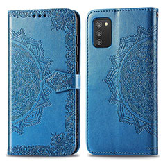 Funda de Cuero Cartera con Soporte Patron de Moda Carcasa para Samsung Galaxy F02S SM-E025F Azul