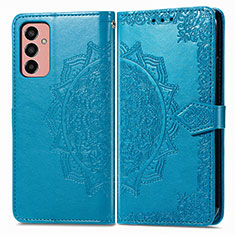 Funda de Cuero Cartera con Soporte Patron de Moda Carcasa para Samsung Galaxy F13 4G Azul