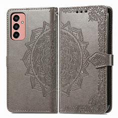 Funda de Cuero Cartera con Soporte Patron de Moda Carcasa para Samsung Galaxy F13 4G Gris