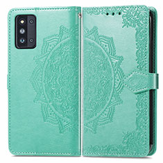 Funda de Cuero Cartera con Soporte Patron de Moda Carcasa para Samsung Galaxy F52 5G Verde