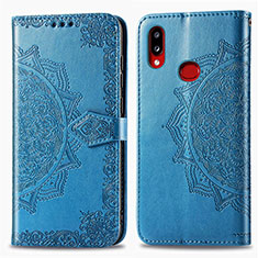 Funda de Cuero Cartera con Soporte Patron de Moda Carcasa para Samsung Galaxy M01s Azul