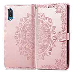 Funda de Cuero Cartera con Soporte Patron de Moda Carcasa para Samsung Galaxy M02 Oro Rosa