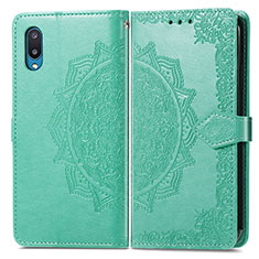 Funda de Cuero Cartera con Soporte Patron de Moda Carcasa para Samsung Galaxy M02 Verde