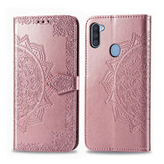 Funda de Cuero Cartera con Soporte Patron de Moda Carcasa para Samsung Galaxy M11 Oro Rosa