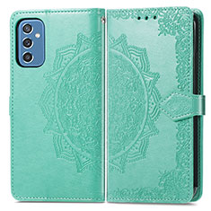 Funda de Cuero Cartera con Soporte Patron de Moda Carcasa para Samsung Galaxy M52 5G Verde