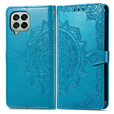 Funda de Cuero Cartera con Soporte Patron de Moda Carcasa para Samsung Galaxy M53 5G Azul